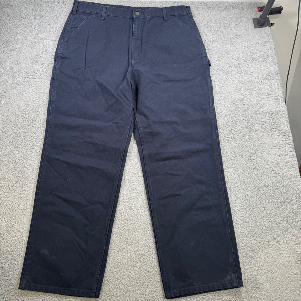 Carhartt Workwear Pants Mens 40x32 Loose Original Fit Navy Blue Carpenter Style
